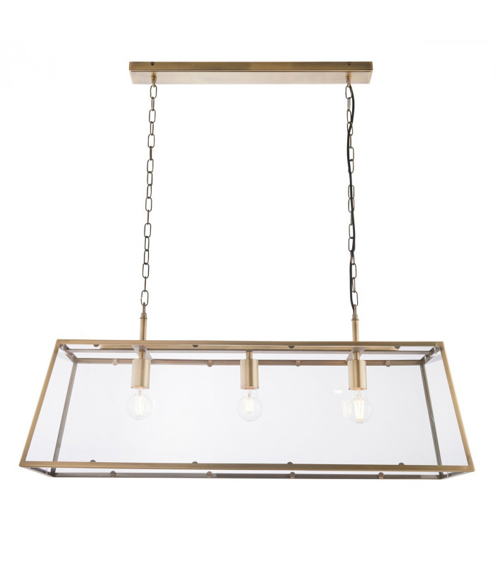 Hurst Multi Arm Pendant Light Matt Antique Brass Plate