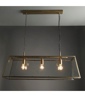 Hurst Multi Arm Pendant Light Matt Antique Brass Plate-1