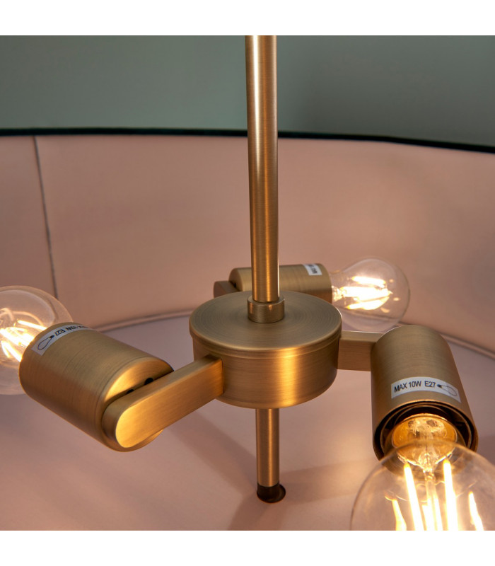 Hayfield Multi Arm Pendant Light Matt Antique Brass Plate-6
