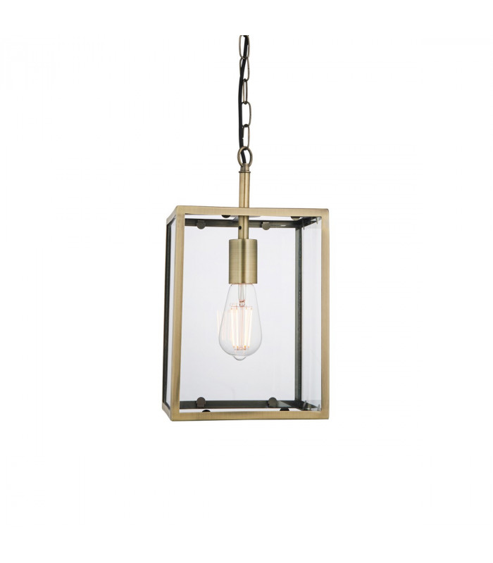 Hadden Single Pendant Light Matt Antique Brass Plate