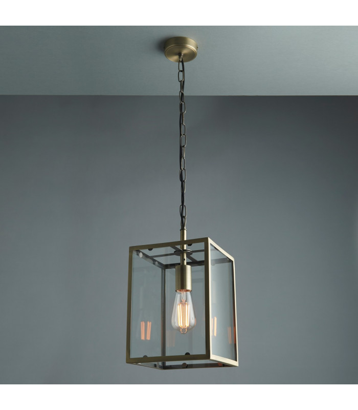 Hadden Single Pendant Light Matt Antique Brass Plate-2
