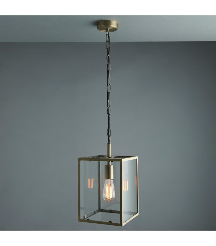 Hadden Single Pendant Light Matt Antique Brass Plate-3