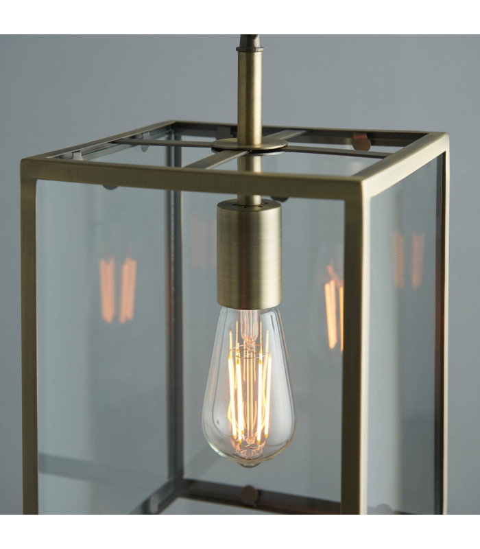 Hadden Single Pendant Light Matt Antique Brass Plate-5