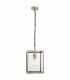 Hadden Single Pendant Light Matt Antique Brass Plate, Clear Glass