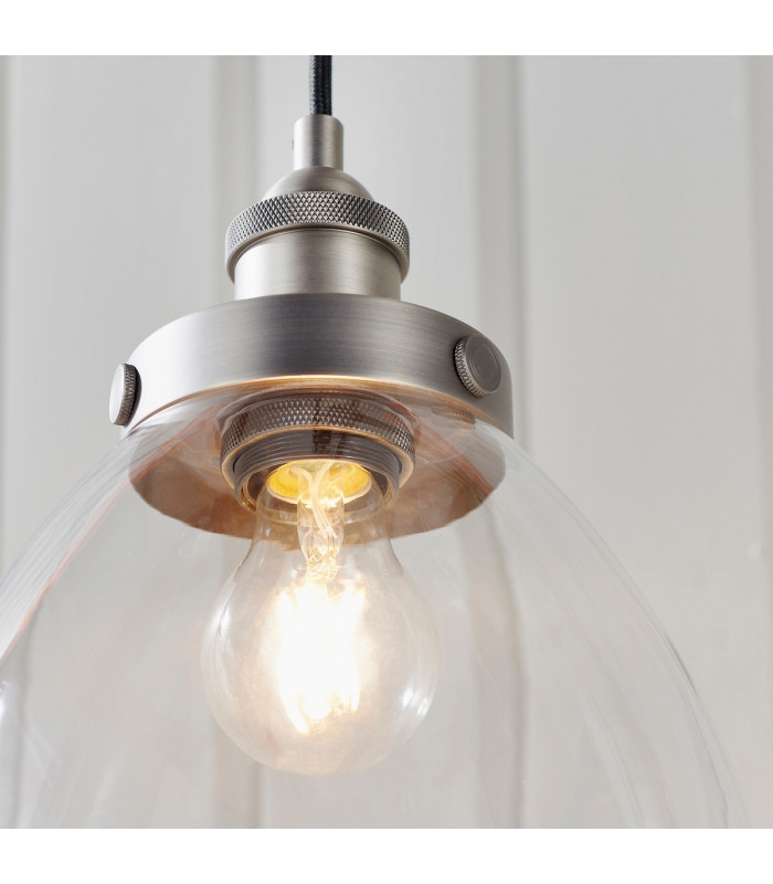 Hansen Dome Pendant Light Brushed Silver Paint-6