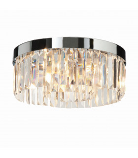 Shimmer Decorative Flush Ceiling Light Chrome Plate