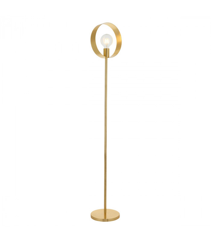 Hoop Complete Floor Lamp Satin Brass Plate