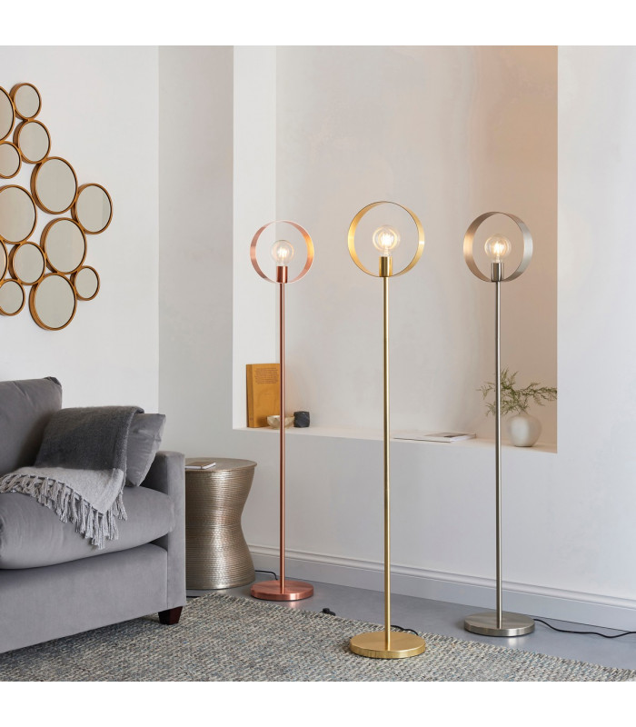 Hoop Complete Floor Lamp Satin Brass Plate-2