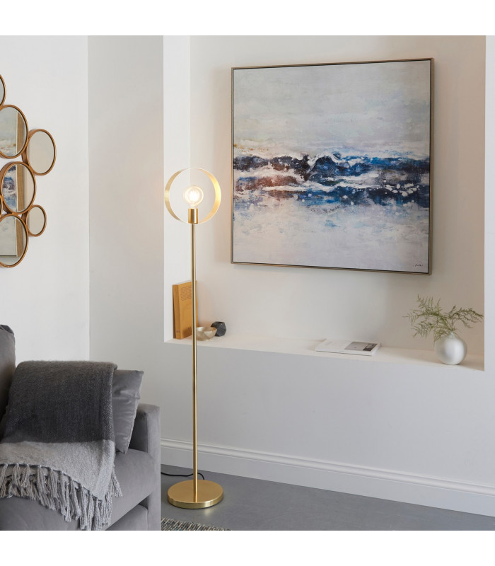 Hoop Complete Floor Lamp Satin Brass Plate-3