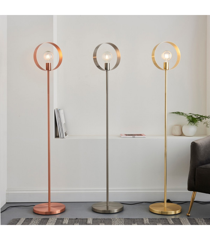 Hoop Complete Floor Lamp Satin Brass Plate-4