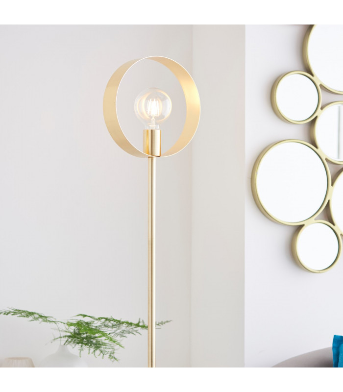 Hoop Complete Floor Lamp Satin Brass Plate-5