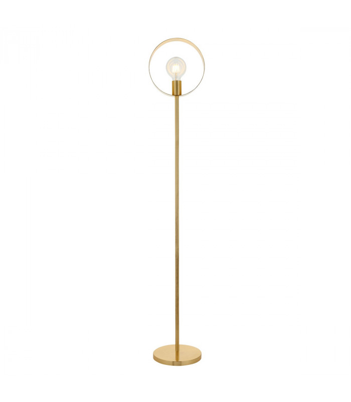 Hoop Complete Floor Lamp Satin Brass Plate