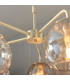 Dimple Multi Arm Glass Pendant Light Satin Brass Plate-5
