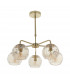 Dimple Multi Arm Glass Pendant Light Satin Brass Plate-6