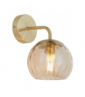 Dimple Glass Wall Lamp Satin Brass Plate