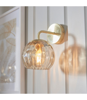 Dimple Glass Wall Lamp Satin Brass Plate-1