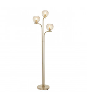 Dimple Complete Floor Lamp Satin Brass Plate