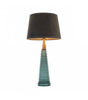 Naia Table Lamp Teal Ribbed Glass