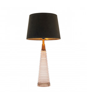 Naia Table Lamp Rose Pink Ribbed Glass