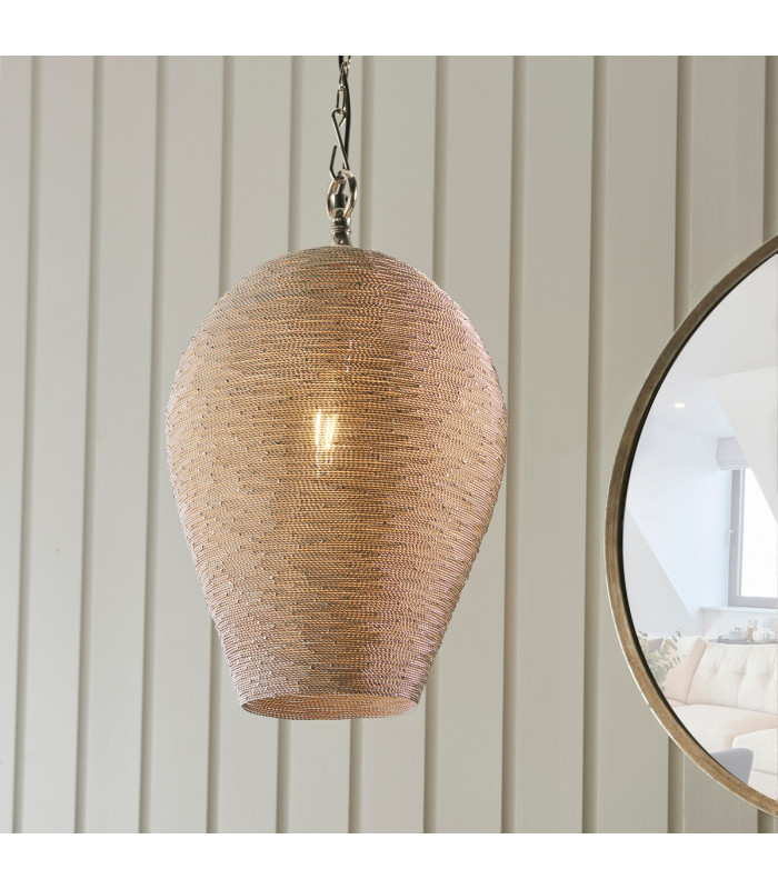 Paresh Single Pendant Light Polished Nickel Plate-1