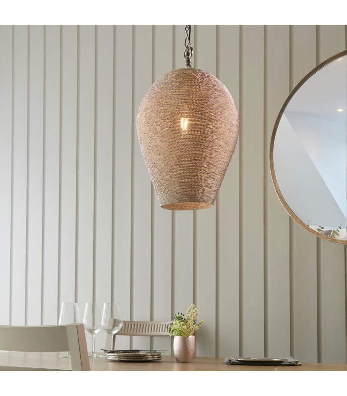 Paresh Single Pendant Light Polished Nickel Plate-2
