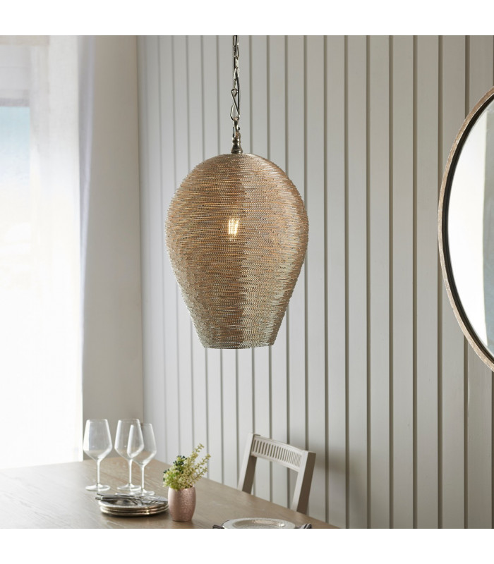 Paresh Single Pendant Light Polished Nickel Plate-3