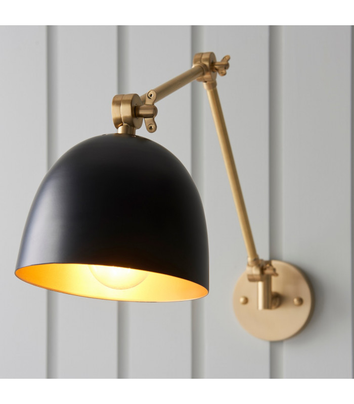 Lehal Dome Adjustable Arm Wall Lamp Antique Solid Brass-1