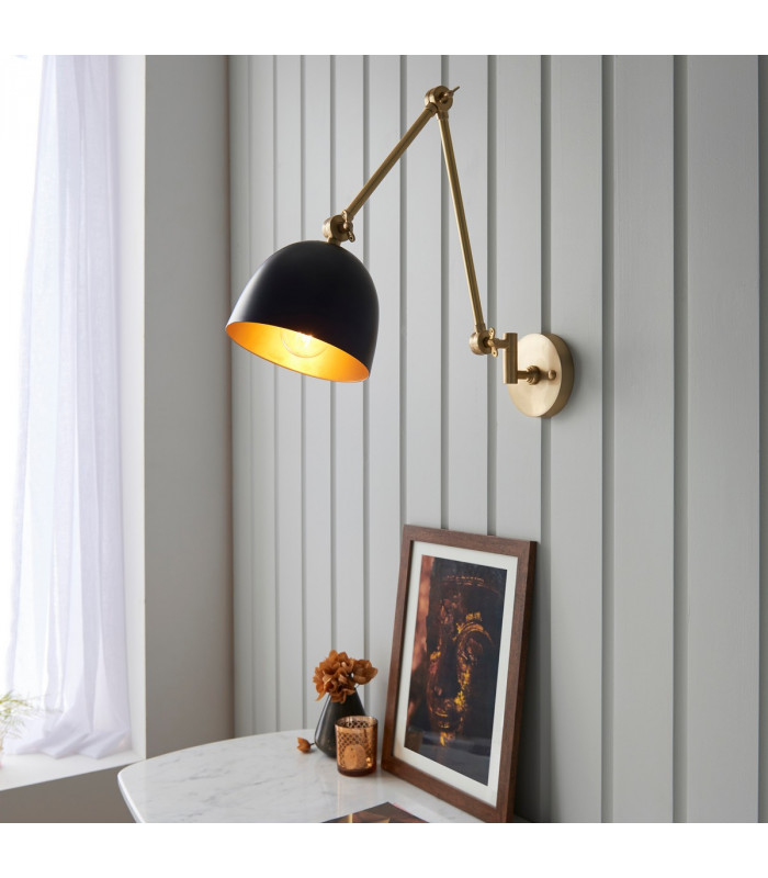 Lehal Dome Adjustable Arm Wall Lamp Antique Solid Brass-2