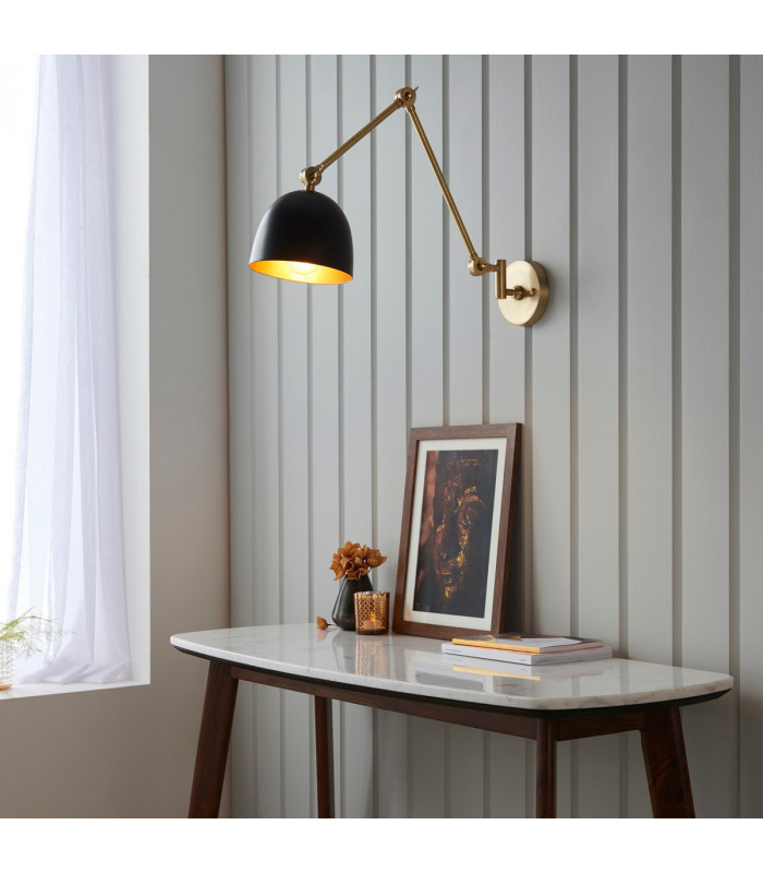 Lehal Dome Adjustable Arm Wall Lamp Antique Solid Brass-3