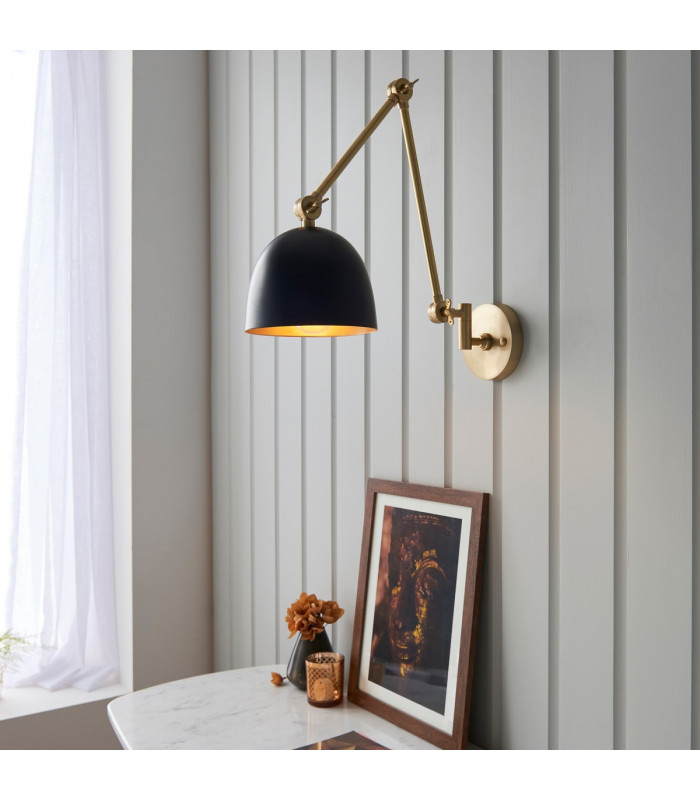 Lehal Dome Adjustable Arm Wall Lamp Antique Solid Brass-4