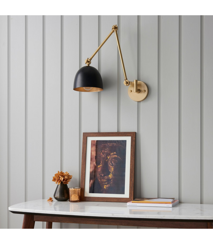 Lehal Dome Adjustable Arm Wall Lamp Antique Solid Brass-5