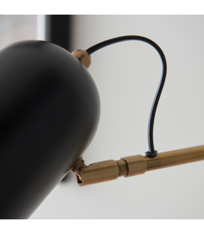 Navren Task Wall Lamp Antique Solid Brass, Matt Black