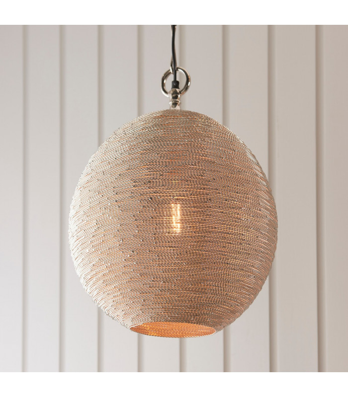 Asha Single Pendant Light Polished Nickel Plate-1