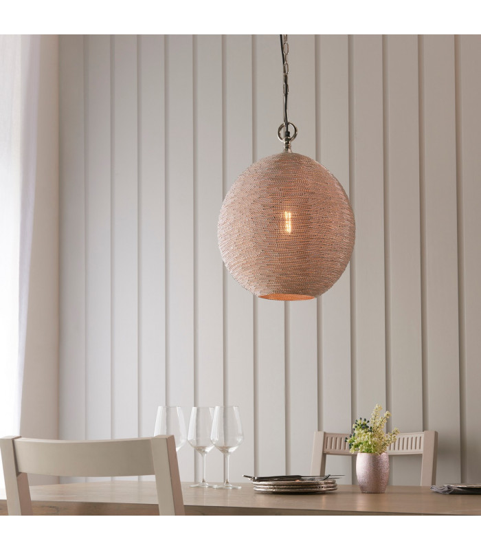 Asha Single Pendant Light Polished Nickel Plate-2