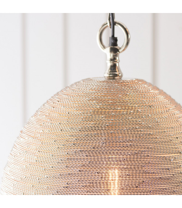 Asha Single Pendant Light Polished Nickel Plate-5
