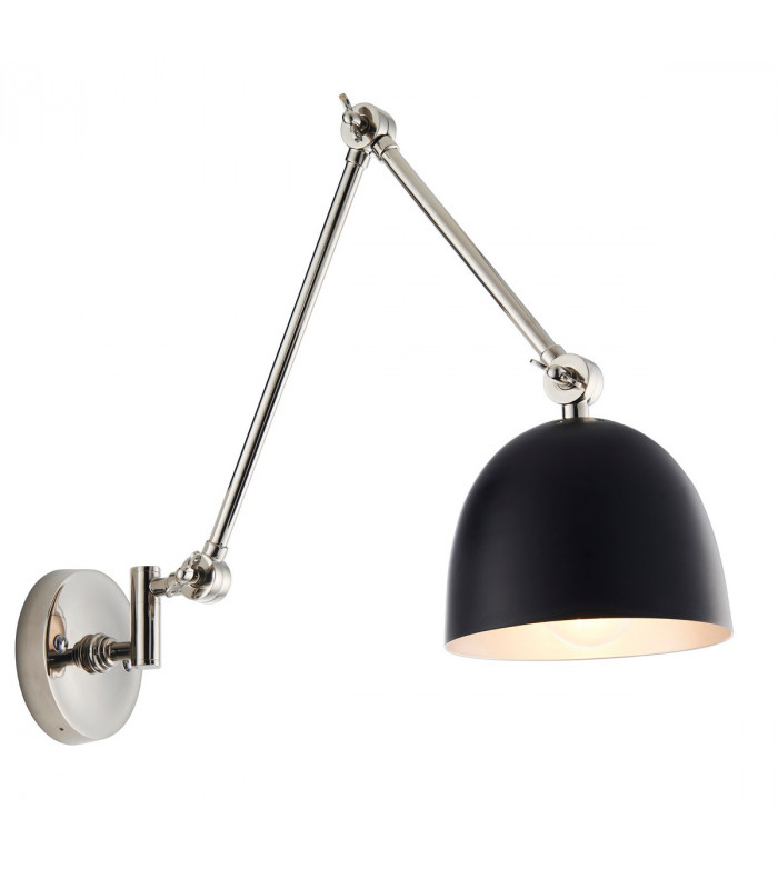 Lehal Dome Adjustable Arm Wall Lamp Polished Nickel Plate