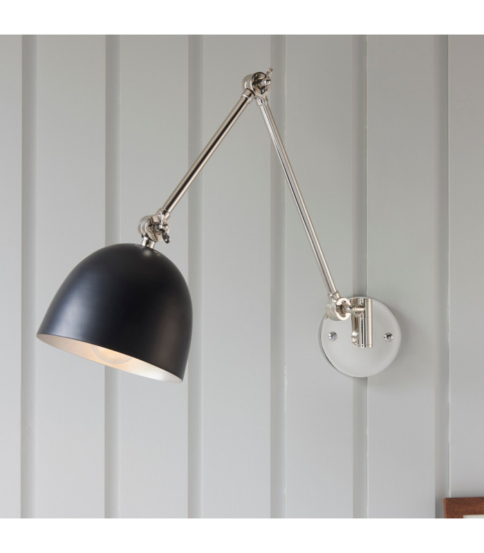 Lehal Dome Adjustable Arm Wall Lamp Polished Nickel Plate-1