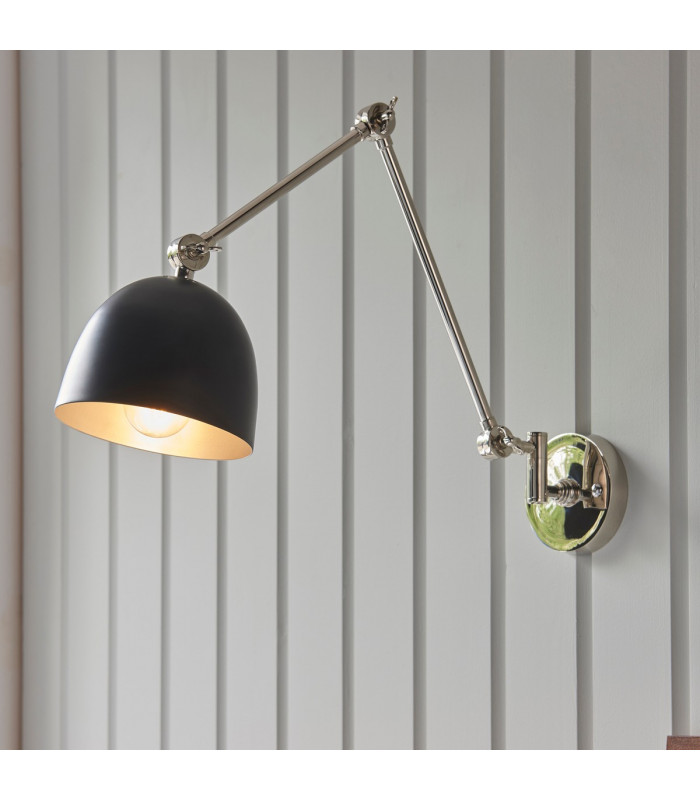 Lehal Dome Adjustable Arm Wall Lamp Polished Nickel Plate-2