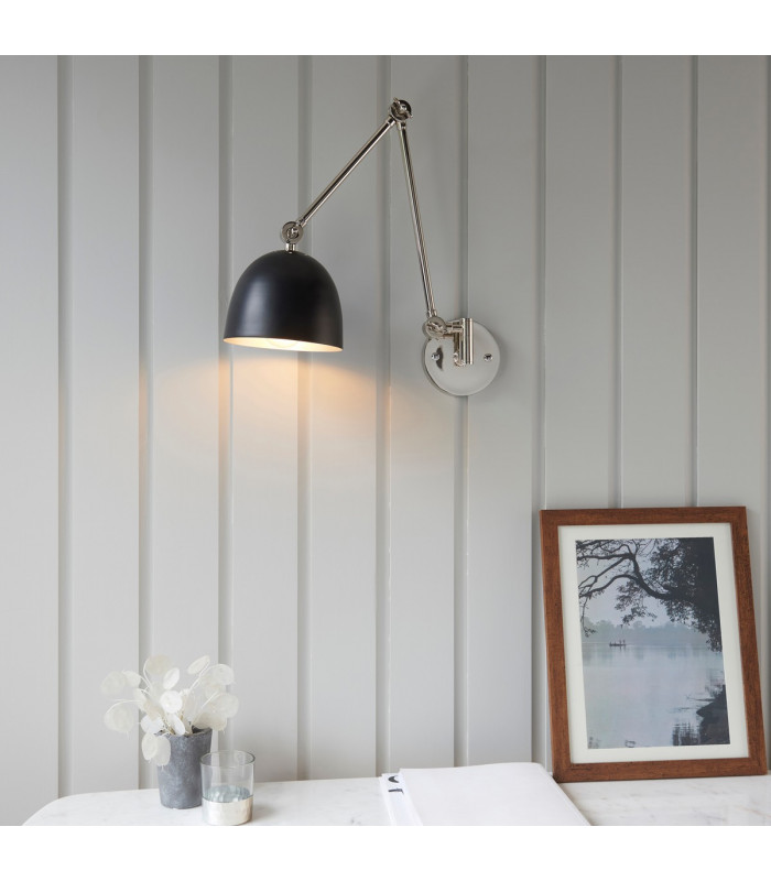 Lehal Dome Adjustable Arm Wall Lamp Polished Nickel Plate-3