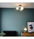 Orb Multi Arm Glass Semi Flush Ceiling Light Chrome Plate-3