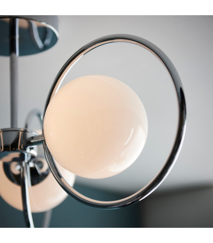 Orb Multi Arm Glass Semi Flush Ceiling Light Chrome Plate-6