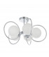 Orb Multi Arm Glass Semi Flush Ceiling Light Chrome Plate, Opal Glass