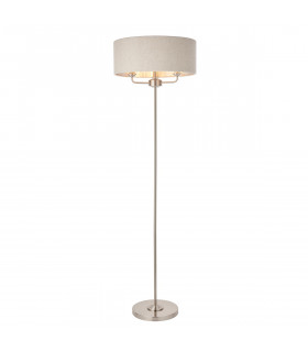 Highclere Base & Shade Floor Lamp Brushed Chrome Plate
