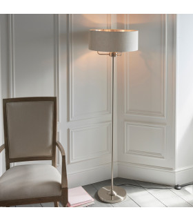 Highclere Base & Shade Floor Lamp Brushed Chrome Plate-1