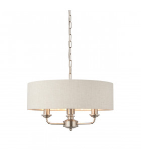 Highclere Single Shade Pendant Light Brushed Chrome Plate