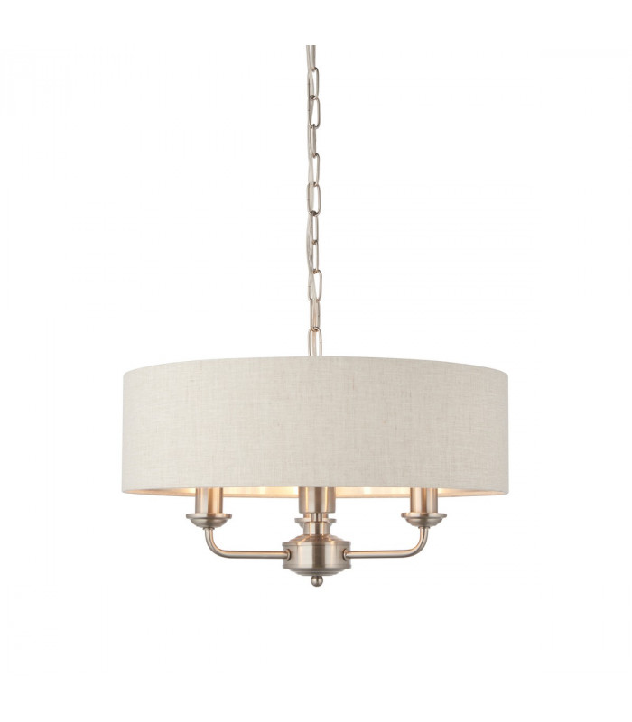 Highclere Single Shade Pendant Light Brushed Chrome Plate