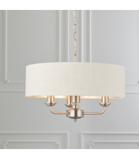 Highclere Single Shade Pendant Light Brushed Chrome Plate-1