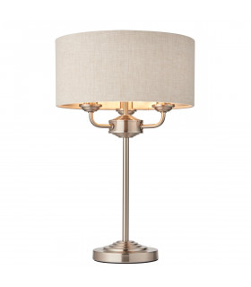 Highclere Table Lamp Brushed Chrome Plate