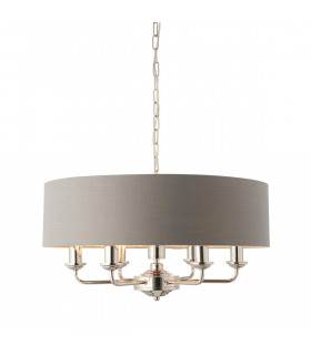 Highclere Cylindrical Pendant Light Bright Nickel Plate