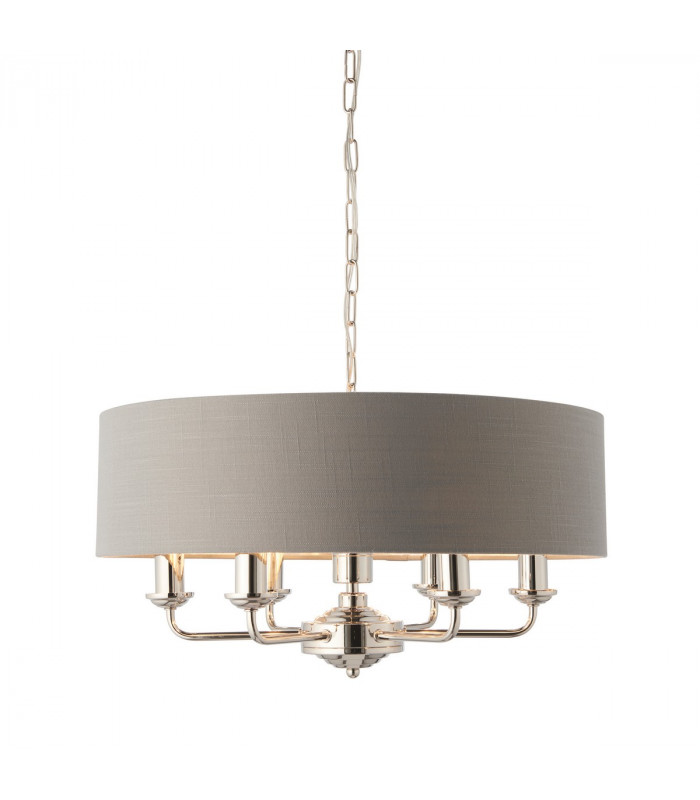 Highclere Cylindrical Pendant Light Bright Nickel Plate